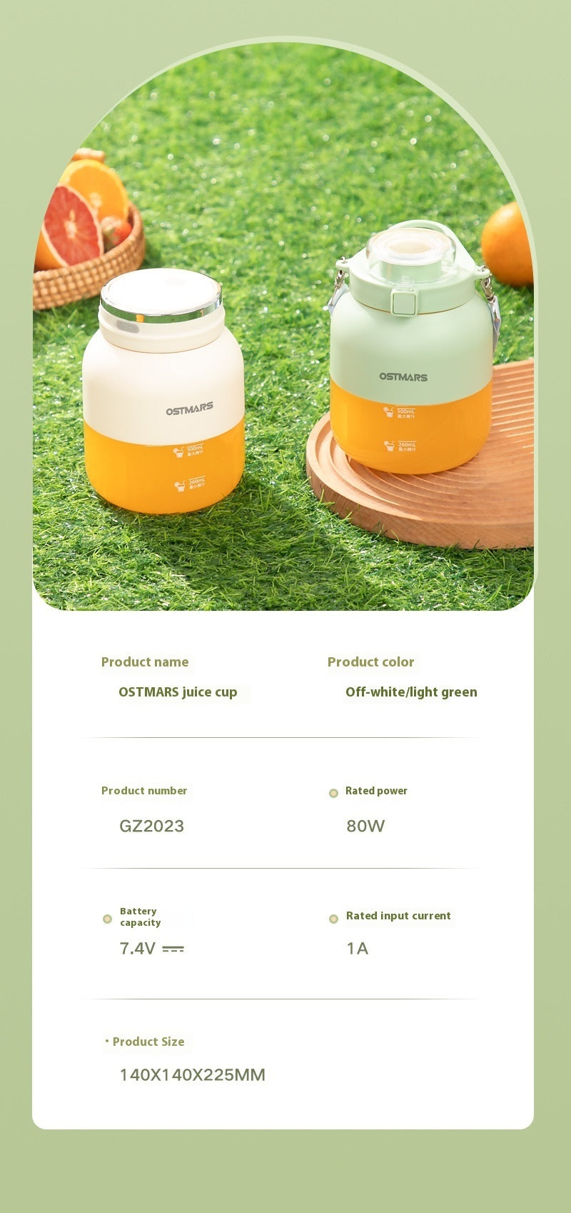 OSTMARS Juicer Portable Fruit Blender